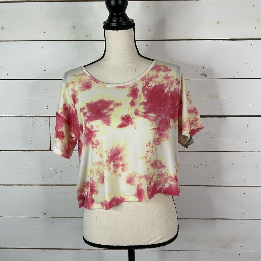 New Ideology Cropped TShirt Activewear Morning Glory Tie Dye Women's Medium